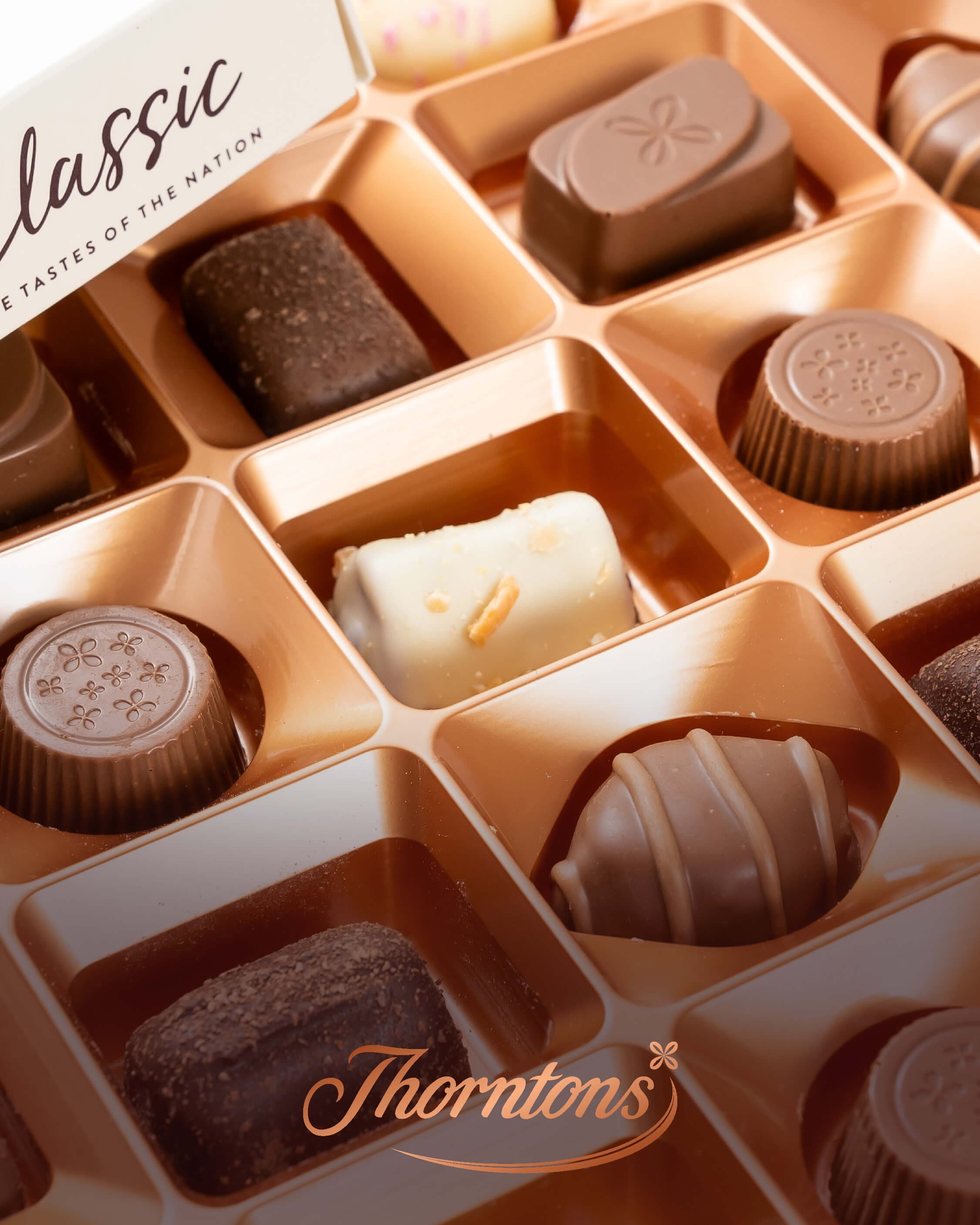 A Thortons mixed tray of chocolate 